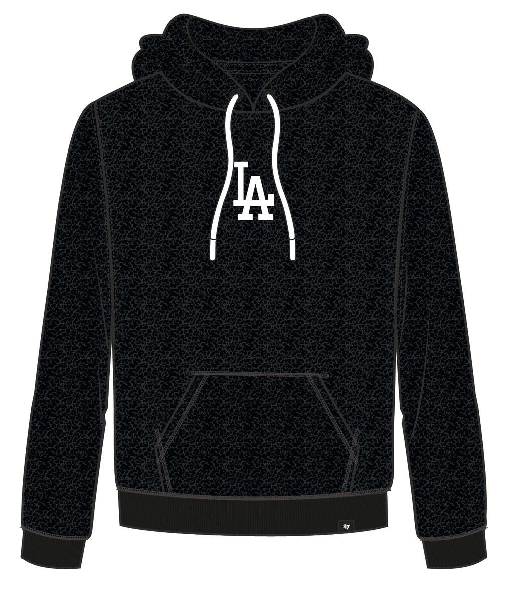 Los Angeles Dodgers MLB Jet Black Core Long Loop Fuzzy Hood Official Sports Fan Gear Official NFL Fan Gear Popular Style