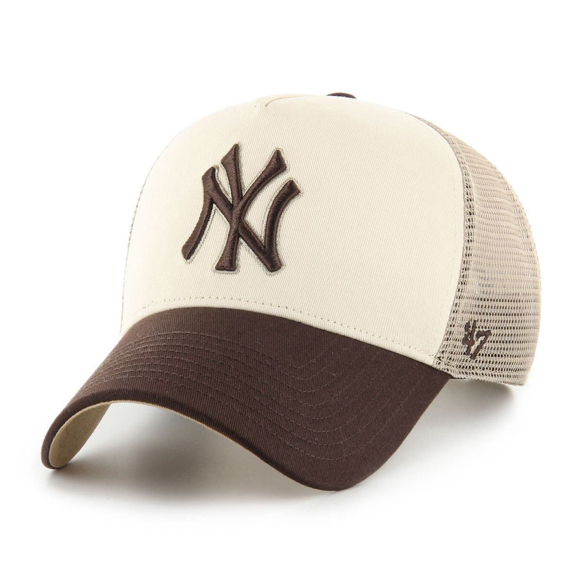 New York Yankees MLB Ballpark Mesh TT 47 Offside DT Beige Brown Official Sports Fan Gear Official NFL Fan Gear Popular Style