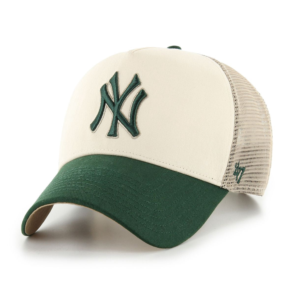 New York Yankees MLB Ballpark Mesh TT 47 Offside DT Beige Green Official Sports Fan Gear Official NFL Fan Gear Popular Style