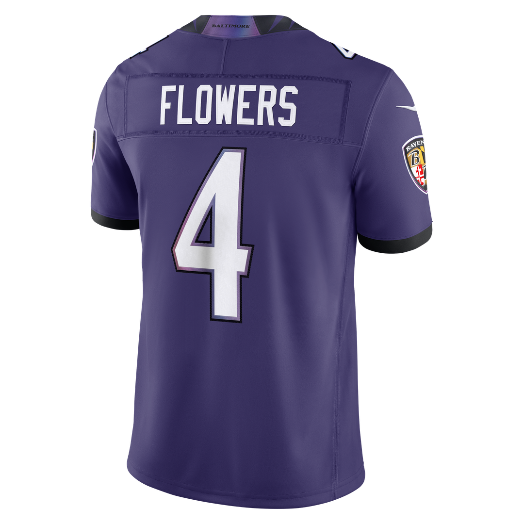 Zay Flowers Baltimore Ravens Nike Vapor F.U.S.E. Stitched Limited Jersey - White