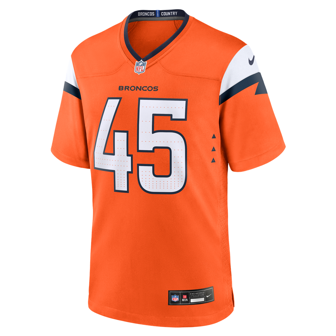 Nate Adkins Denver Broncos Nike Team Game Jersey -  Orange