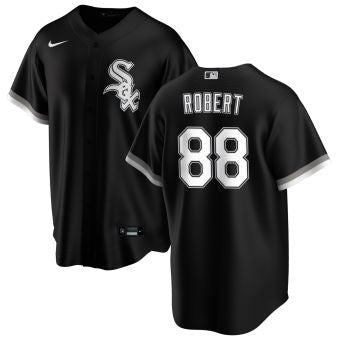 NIKE Men s Luis Robert Chicago White Sox Black Alternate Premium Twill Replica Jersey Official Team Jersey Sports Fan Apparel Official NFL Team
