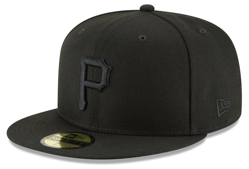 Men s Pittsburgh Pirates New Era Black Tonal 59FIFTY Fitted Hat Official Team Hat Sports Fan Cap Official NFL Team Hat Football Fan Cap
