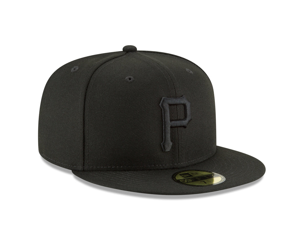Men s Pittsburgh Pirates New Era Black Tonal 59FIFTY Fitted Hat Official Team Hat Sports Fan Cap Official NFL Team Hat Football Fan Cap