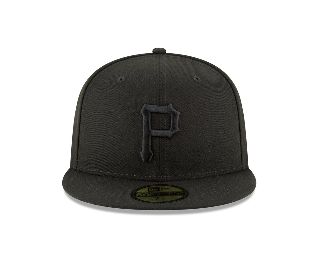 Men s Pittsburgh Pirates New Era Black Tonal 59FIFTY Fitted Hat Official Team Hat Sports Fan Cap Official NFL Team Hat Football Fan Cap