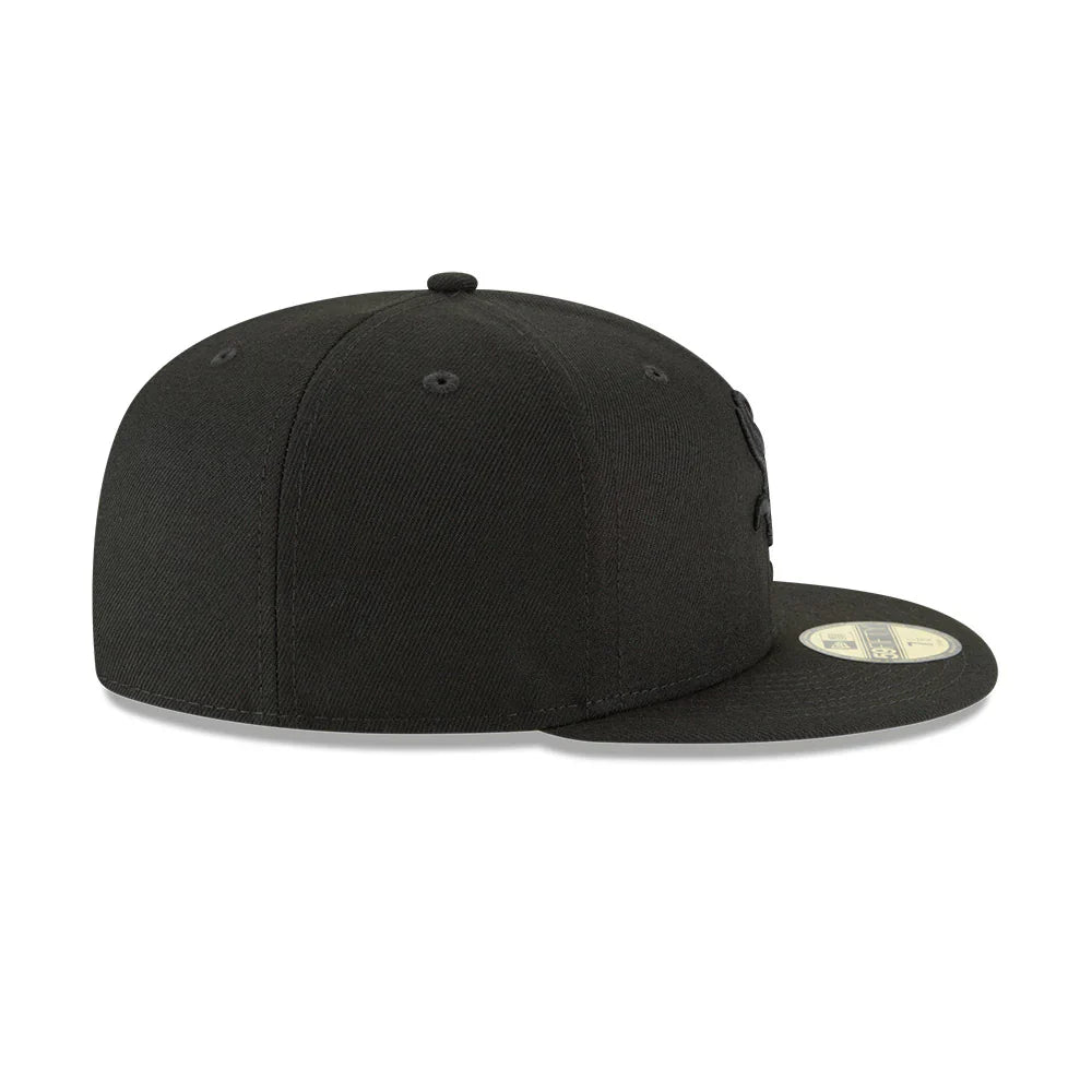 Men s Chicago White Sox New Era Tonal Black On Black 59FIFTY Fitted Hat Official Team Hat Sports Fan Cap Official NFL Team Hat Football Fan Cap