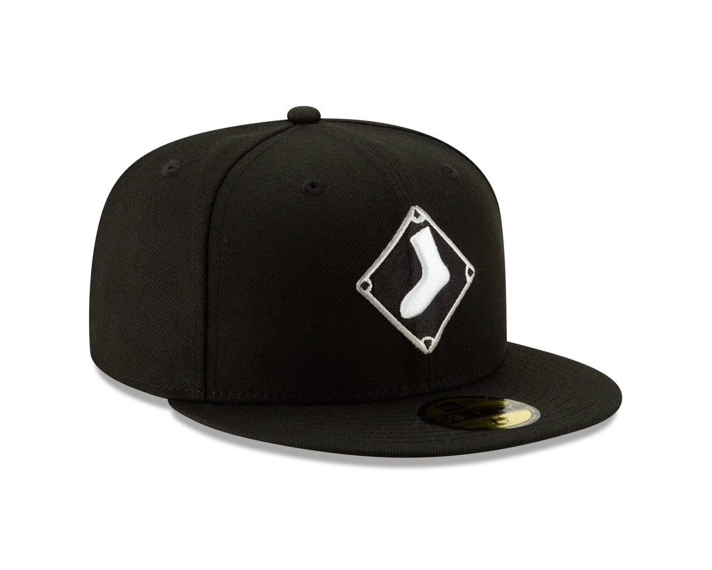 Chicago White Sox New Era Diamond Alternate Logo 59FIFTY Fitted Hat - Black Official Team Hat Sports Fan Cap Official NFL Team Hat Football Fan Cap