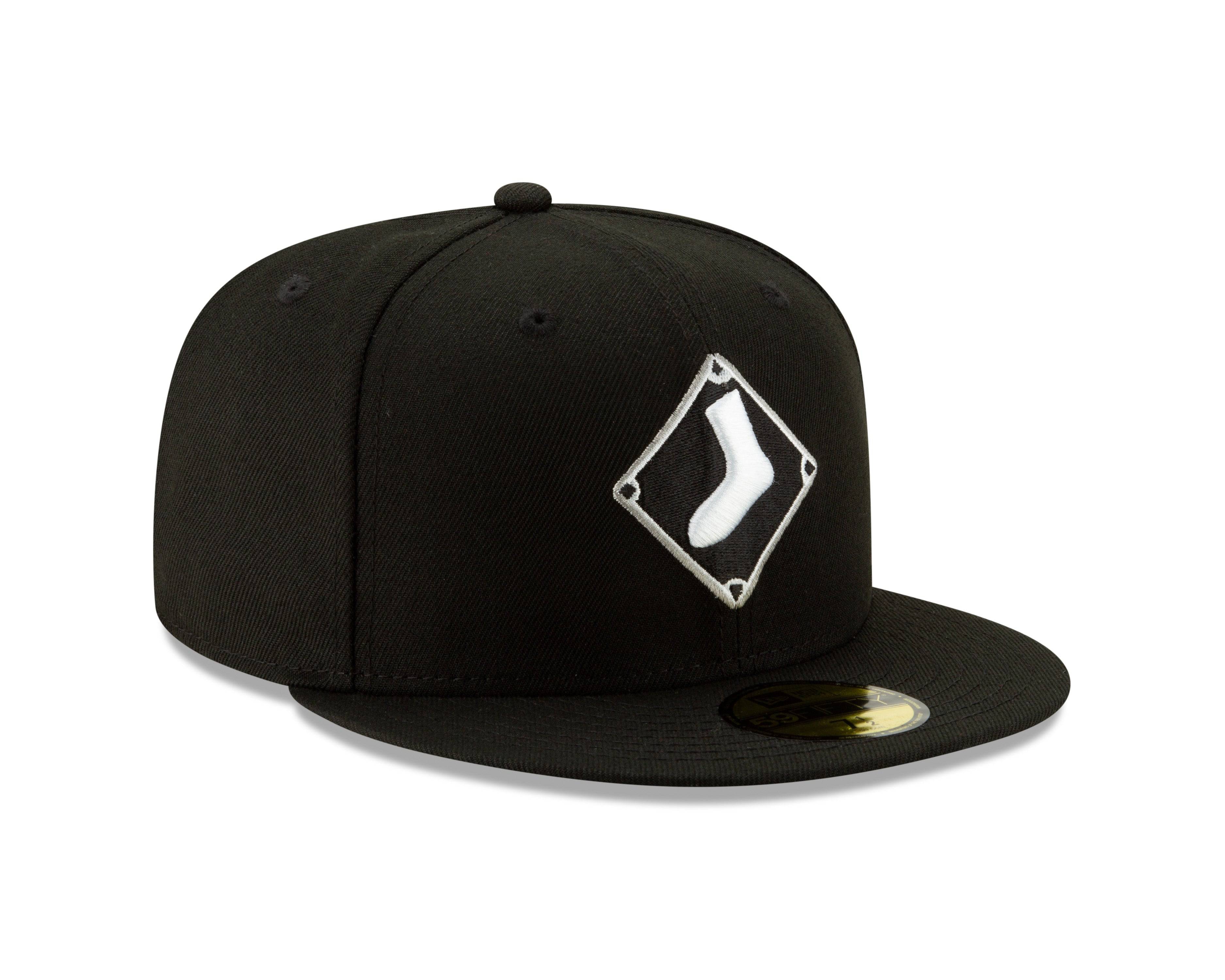 Chicago White Sox New Era Diamond Alternate Logo 59FIFTY Fitted Hat - Black Official Team Hat Sports Fan Cap Official NFL Team Hat Football Fan Cap