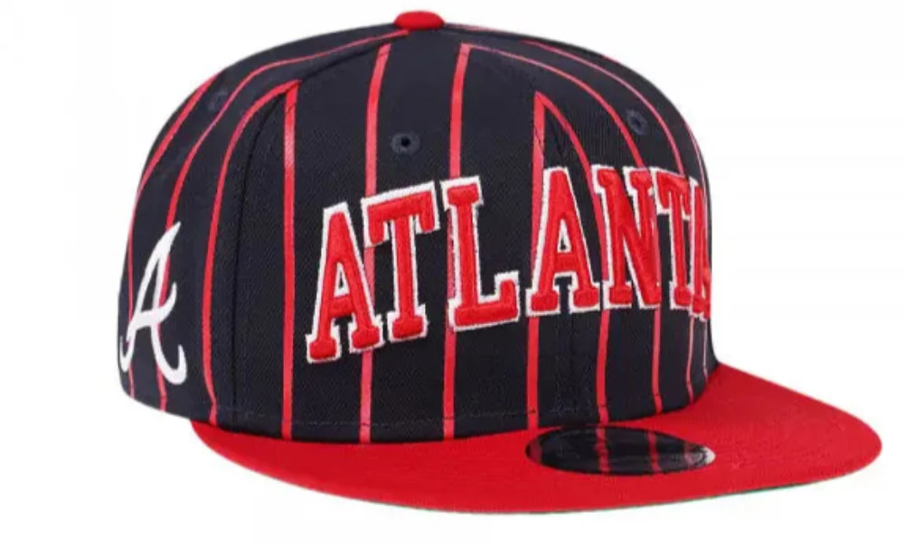 Atlanta Braves Navy Red City Arch New Era 9FIFTY Snapback Hat Official Team Hat Sports Fan Cap Official NFL Team Hat Football Fan Cap