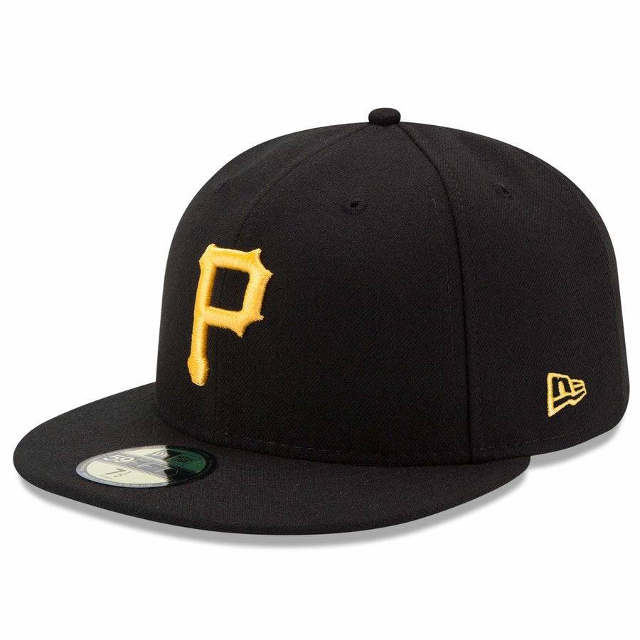 Men s Pittsburgh Pirates New Era Black Game Authentic Collection On-Field 59FIFTY Fitted Hat Official Team Hat Sports Fan Cap Official NFL Team Hat