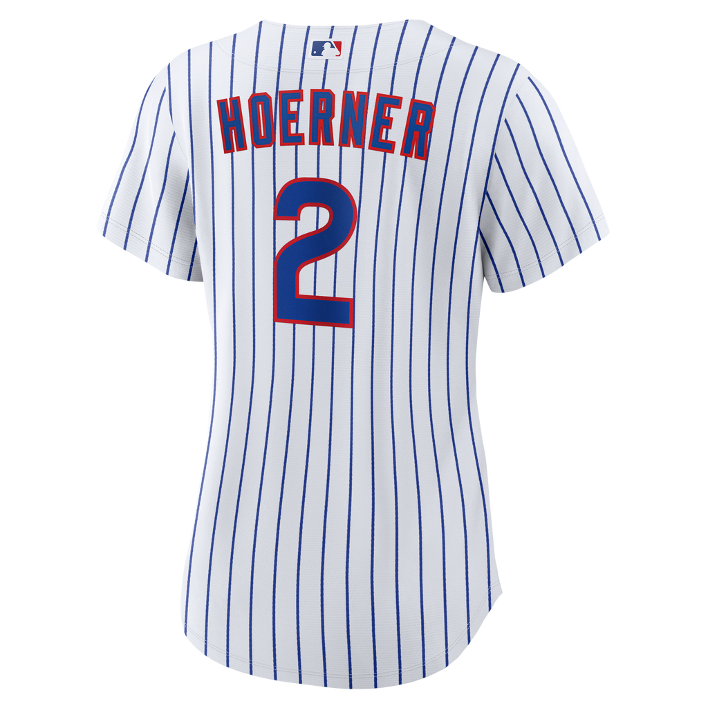 Women s Nico Hoerner Chicago Cubs Nike White Home Replica Team Jersey Official Team Jersey Sports Fan Apparel Official NFL Team Jersey Football Fan