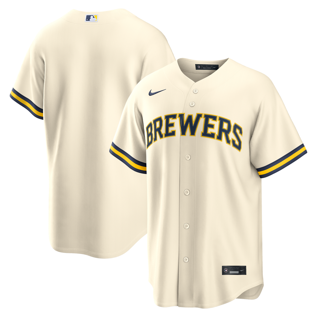 Men s Milwaukee Brewers Nike Cream Home Replica Team Jersey Official Team Jersey Sports Fan Apparel Official NFL Team Jersey Football Fan Apparel