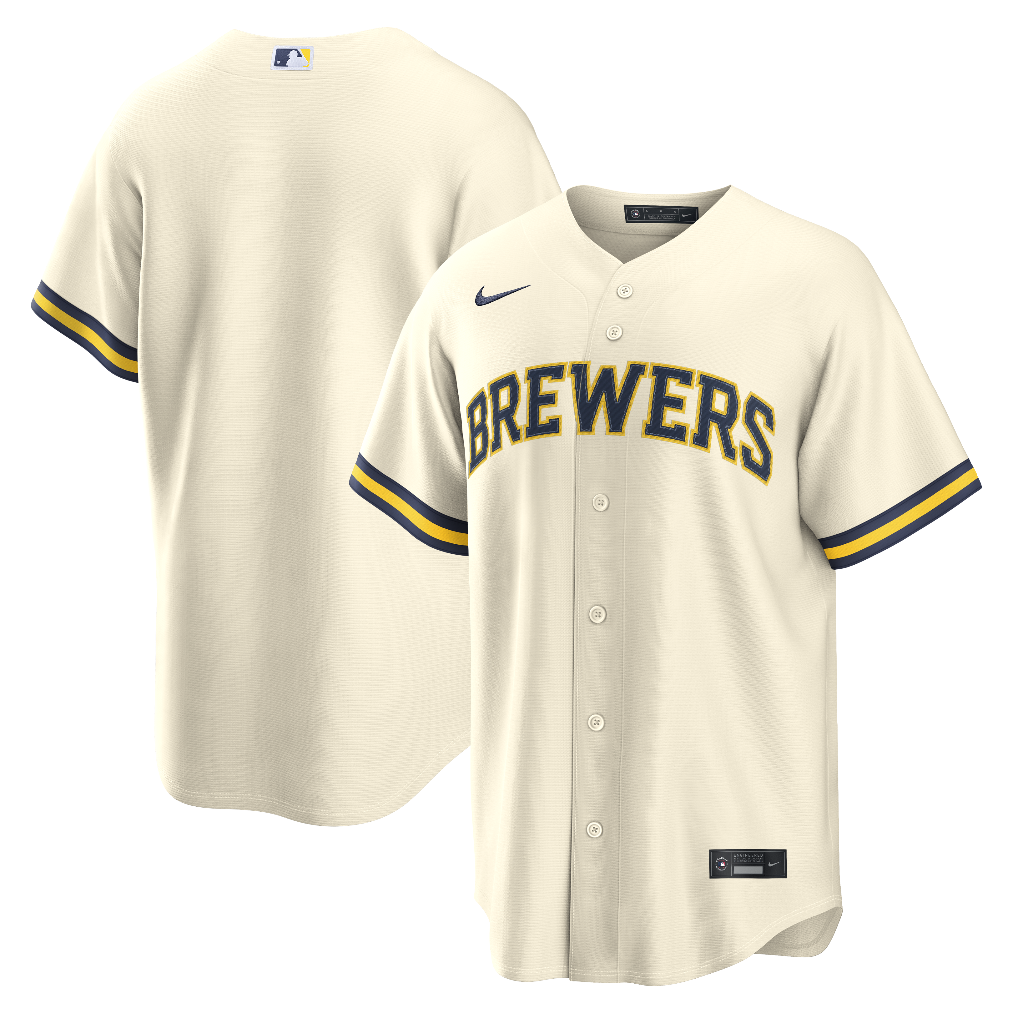 Men s Milwaukee Brewers Nike Cream Home Replica Team Jersey Official Team Jersey Sports Fan Apparel Official NFL Team Jersey Football Fan Apparel
