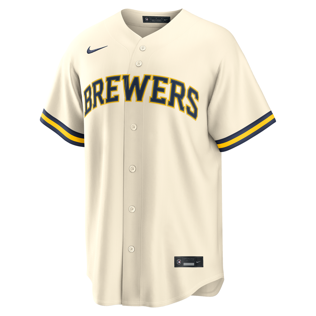 Men s Milwaukee Brewers Nike Cream Home Replica Team Jersey Official Team Jersey Sports Fan Apparel Official NFL Team Jersey Football Fan Apparel