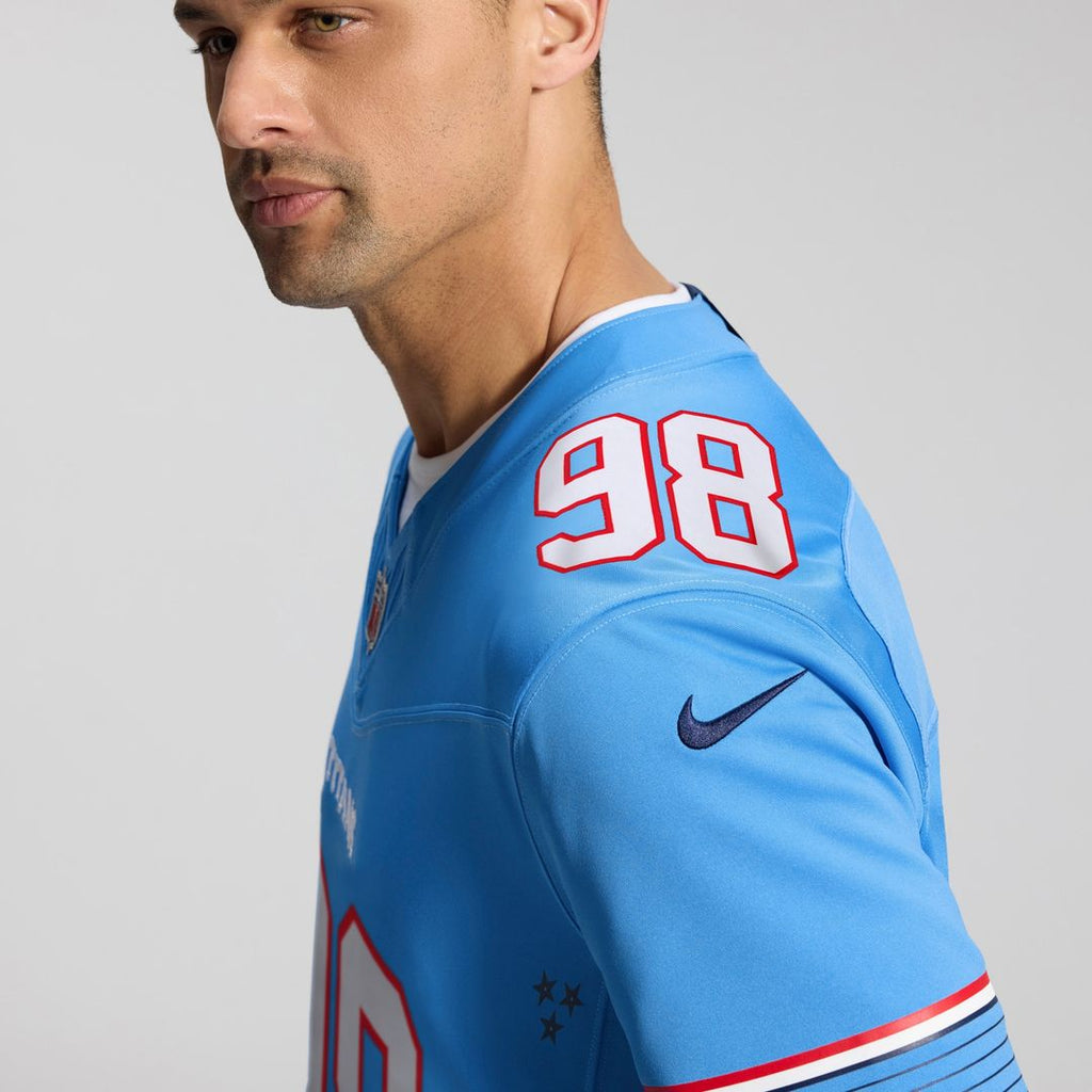 Jeffery Simmons Tennessee Titans Nike Vapor F.U.S.E. Sewn Down Limited Jersey - Light Blue