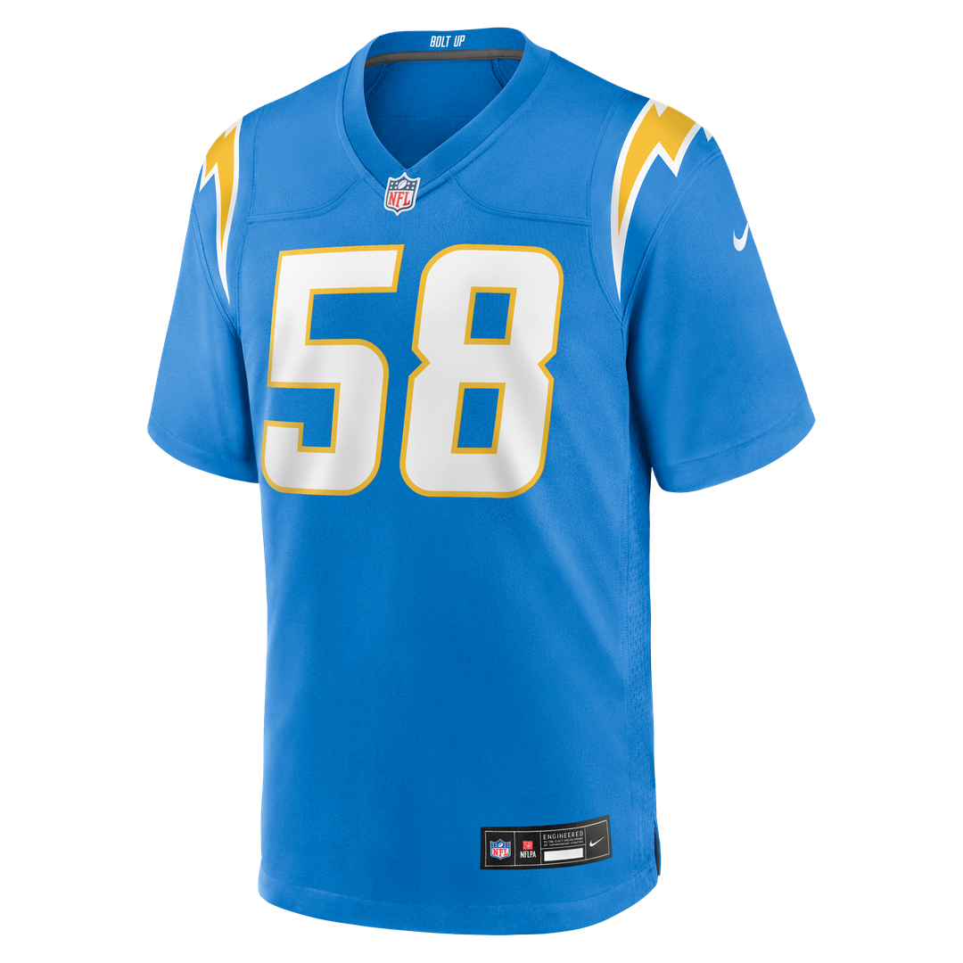 Tae Crowder Los Angeles Chargers Nike Team Game Jersey - Powder Blue