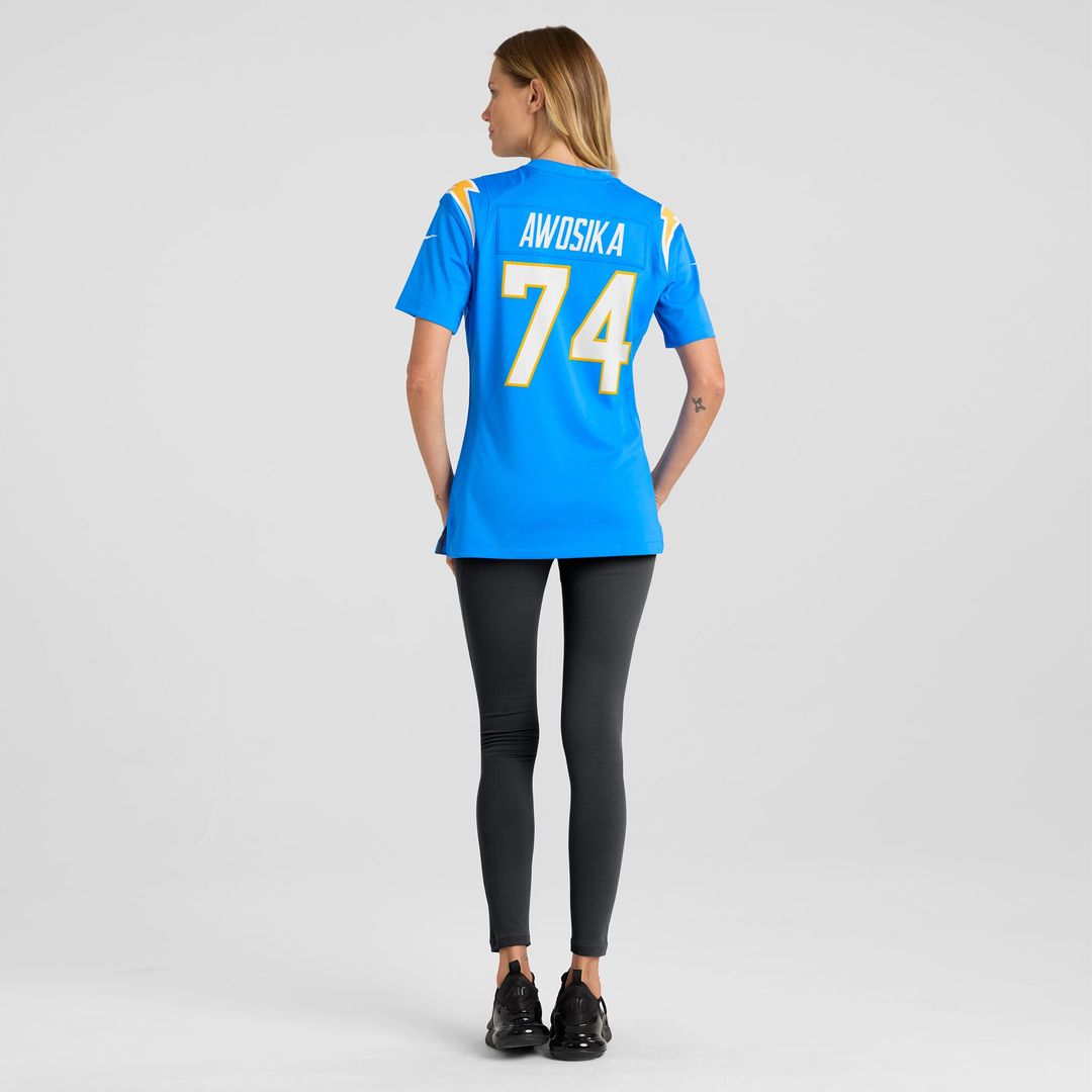 Kayode Awosika Los Angeles Chargers Nike Women's Team Game Jersey -  Powder Blue