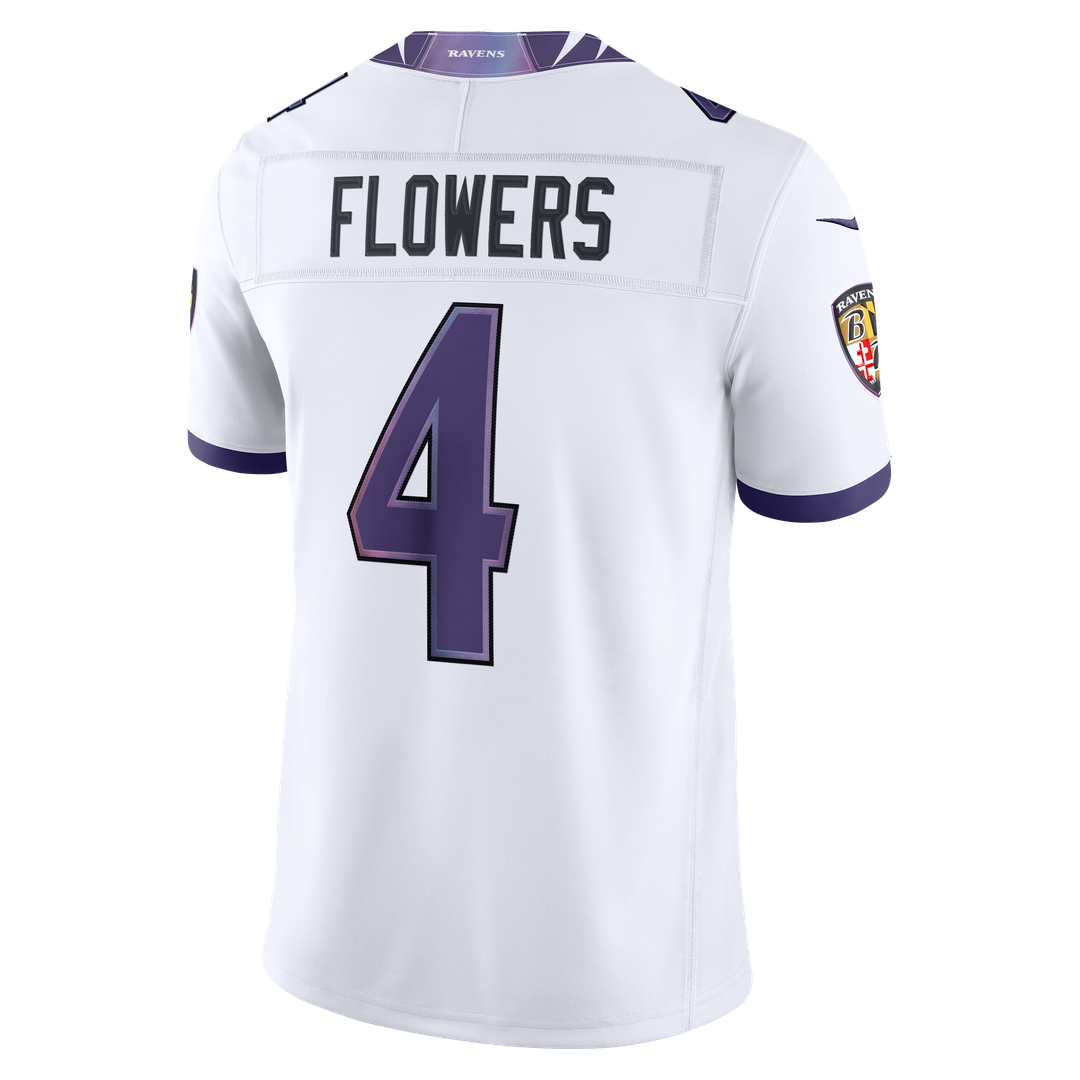Zay Flowers Baltimore Ravens Nike Vapor F.U.S.E. Stitched Limited Jersey - White