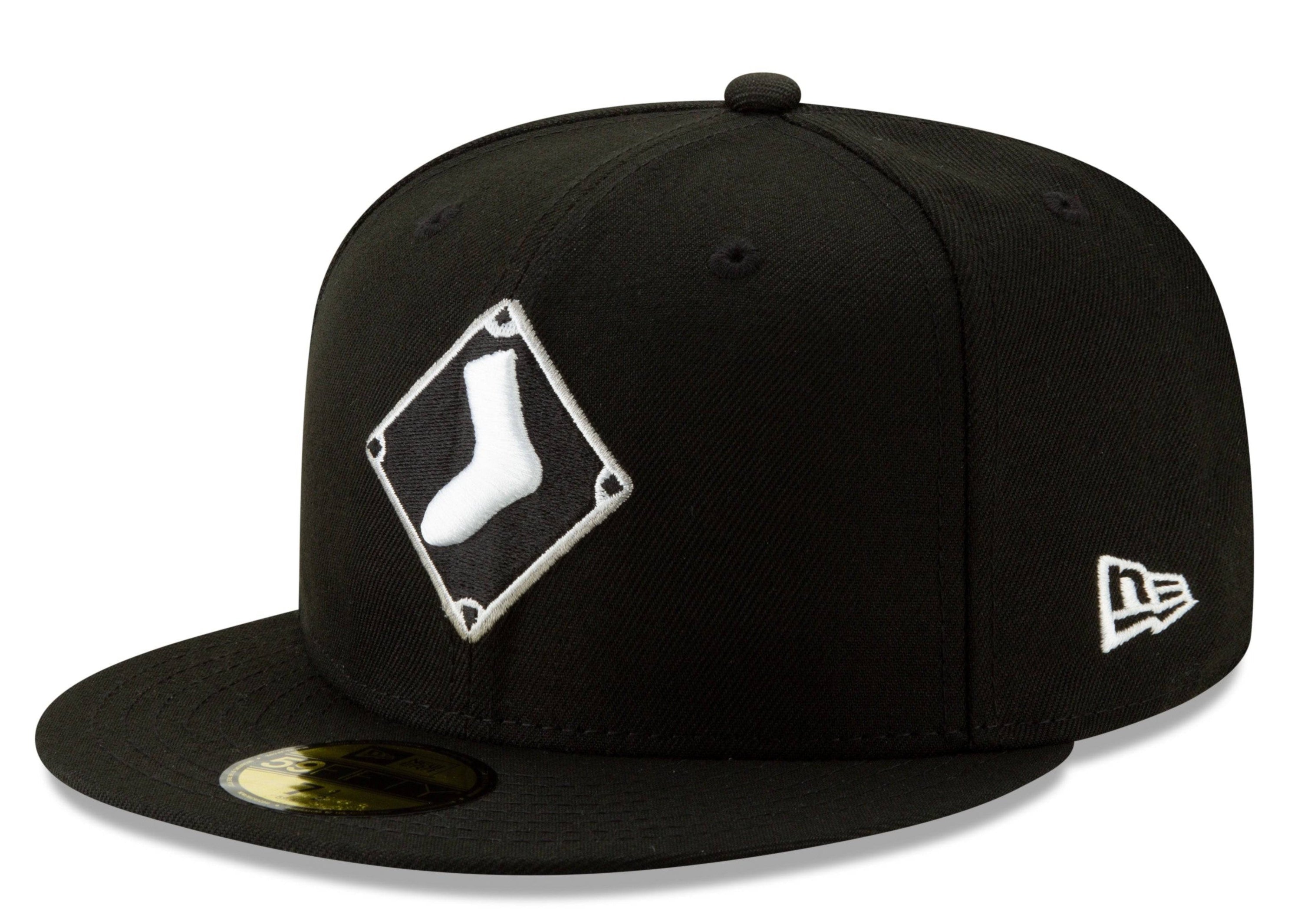 Chicago White Sox New Era Diamond Alternate Logo 59FIFTY Fitted Hat - Black Official Team Hat Sports Fan Cap Official NFL Team Hat Football Fan Cap