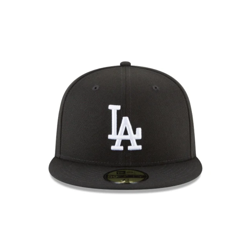 Los Angeles Dodgers MLB Basic 59FIFTY Fitted New Era Black White Official Team Hat Sports Fan Cap Official NFL Team Hat Football Fan Cap