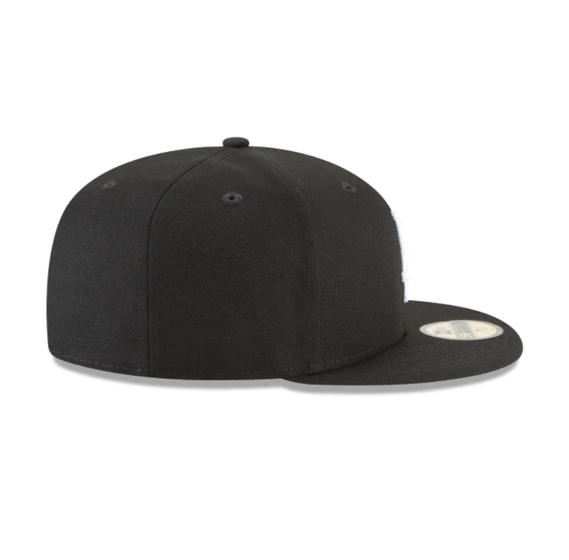 Los Angeles Dodgers MLB Basic 59FIFTY Fitted New Era Black White Official Team Hat Sports Fan Cap Official NFL Team Hat Football Fan Cap