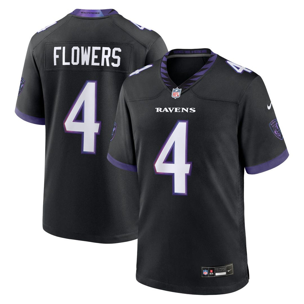 Zay Flowers Baltimore Ravens Nike Alternate Game Jersey - Black