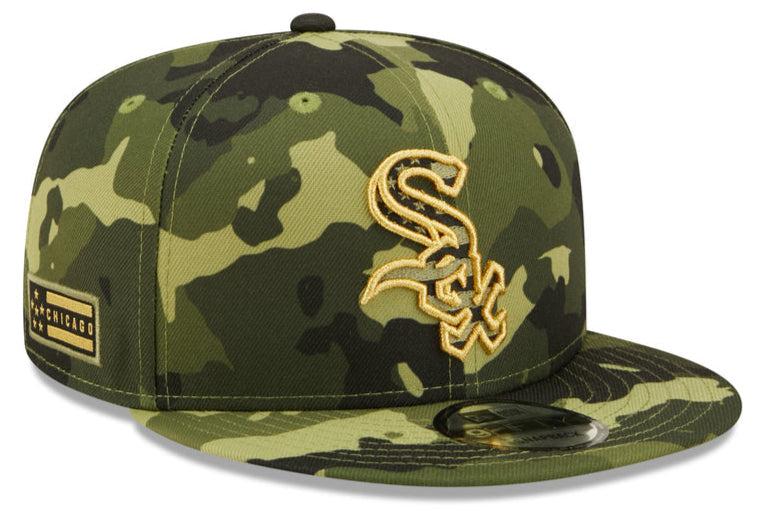 Men s Chicago White Sox New Era 2022 Armed Forces Day Camo 9FIFTY Snapback Adjustable Hat Official Team Hat Sports Fan Cap Official NFL Team Hat