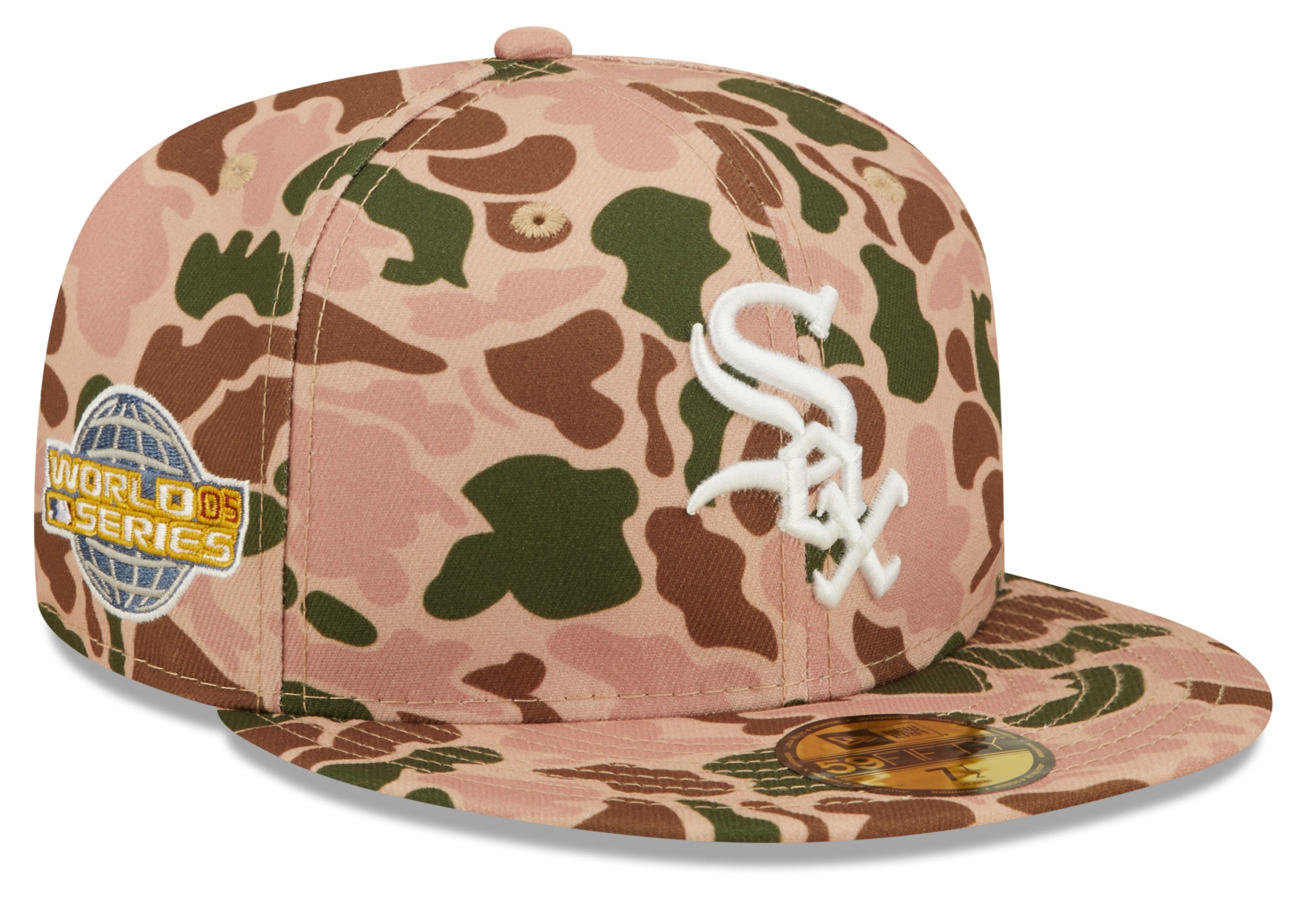 Chicago White Sox New Era 2005 World Series Duck Camo 59FIFTY Fitted Hat Official Team Hat Sports Fan Cap Official NFL Team Hat Football Fan Cap