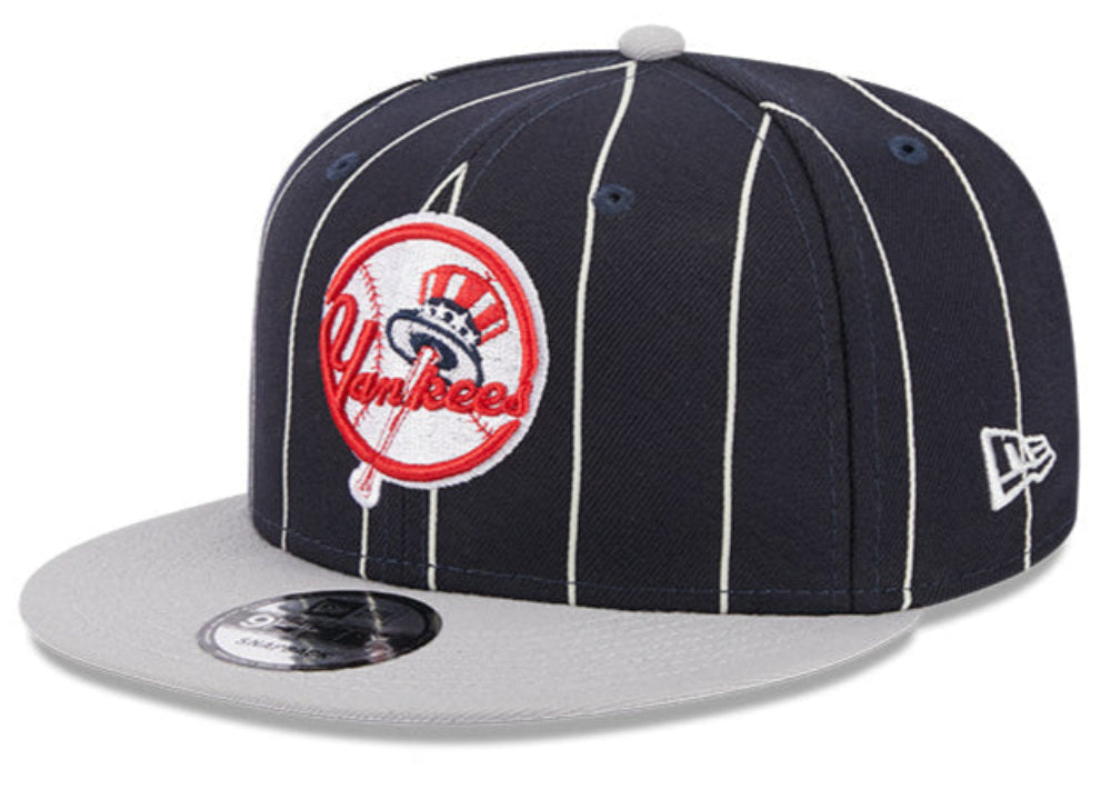 New York Yankees Navy Gray Cooperstown Vintage New Era 9FIFTY Snapback Hat Official Team Hat Sports Fan Cap Official NFL Team Hat Football Fan Cap