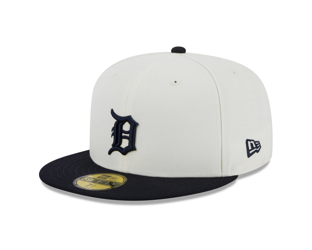 Detroit Tigers 1984 World Series Cream Navy New Era Retro 59FIFTY Fitted Hat Official Team Hat Sports Fan Cap Official NFL Team Hat Football Fan Cap