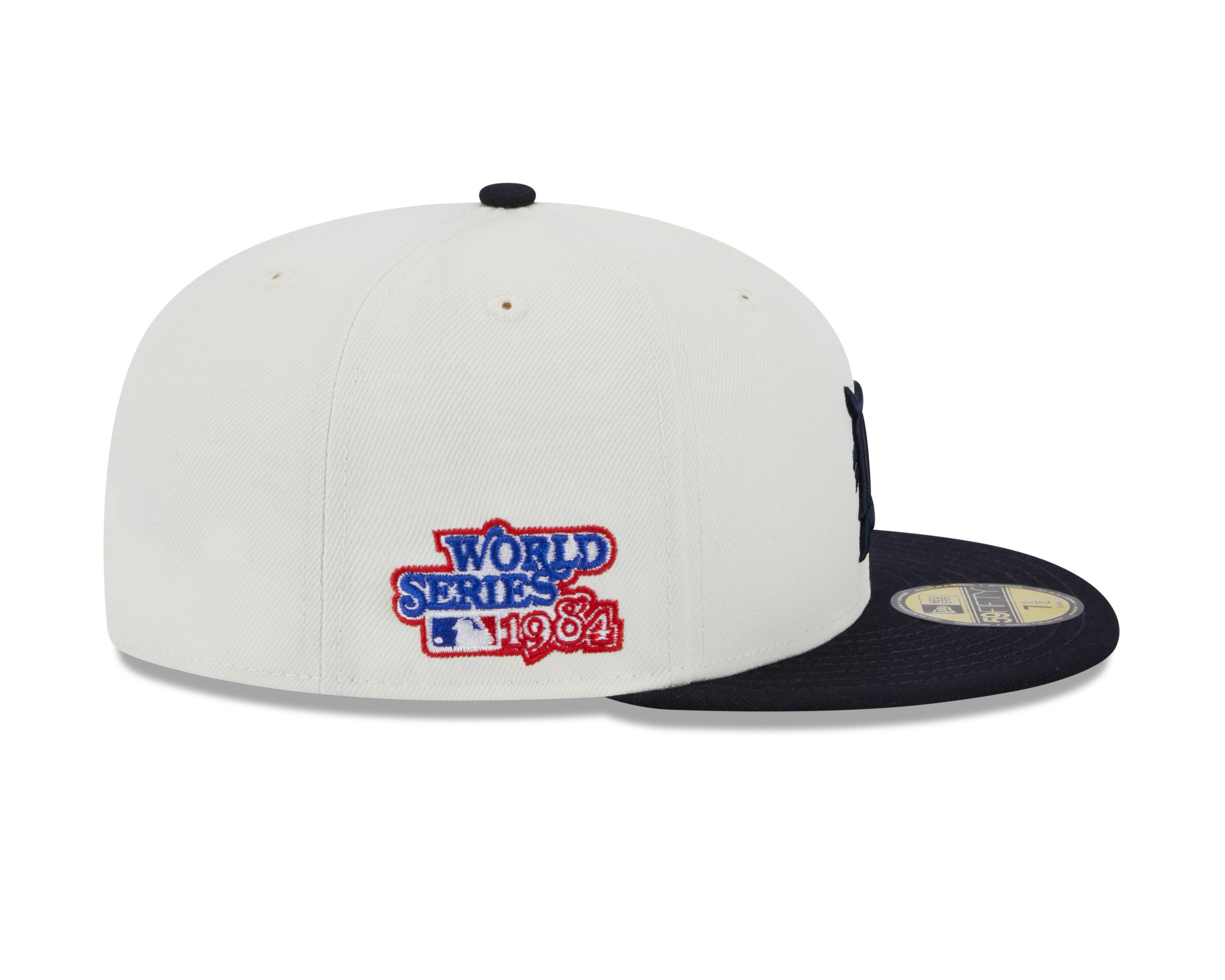 Detroit Tigers 1984 World Series Cream Navy New Era Retro 59FIFTY Fitted Hat Official Team Hat Sports Fan Cap Official NFL Team Hat Football Fan Cap