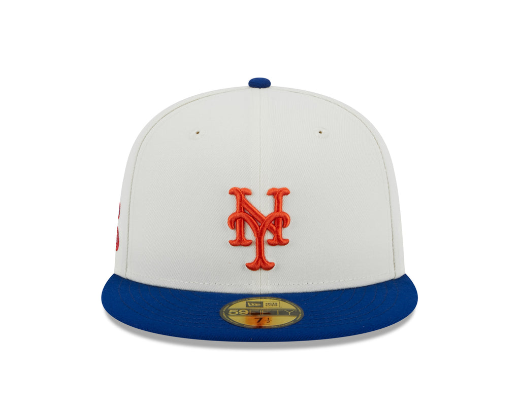 New York Mets 1982 World Series Cream Royal New Era Retro 59FIFTY Fitted Hat Official Team Hat Sports Fan Cap Official NFL Team Hat Football Fan Cap