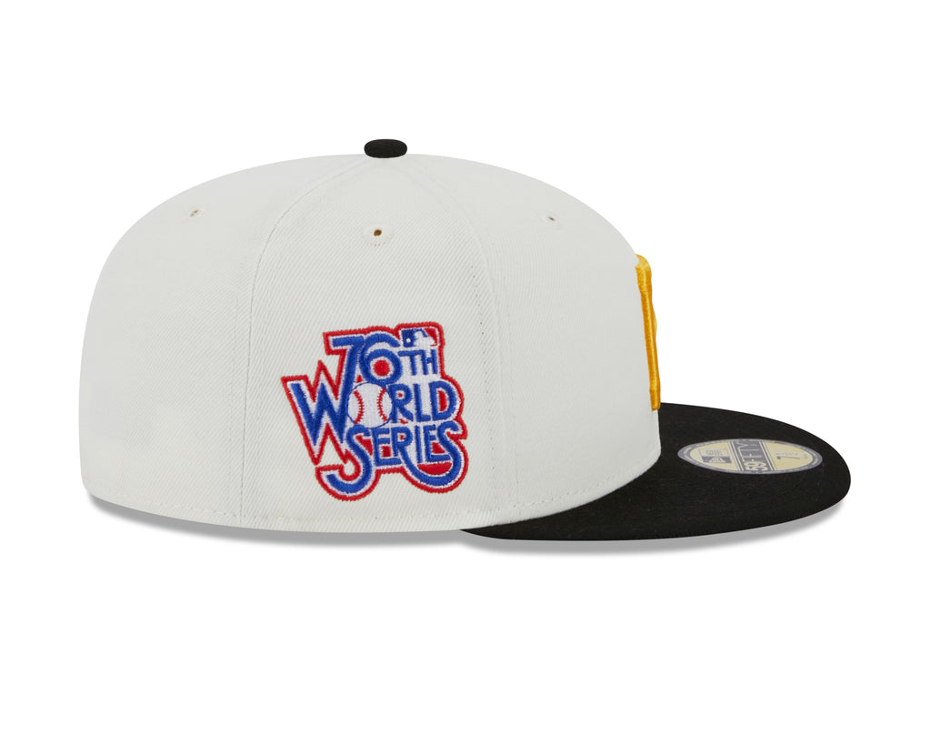 Pittsburgh Pirates 76th World Series Cream Black New Era Retro 59FIFTY Fitted Hat Official Team Hat Sports Fan Cap Official NFL Team Hat Football Fan