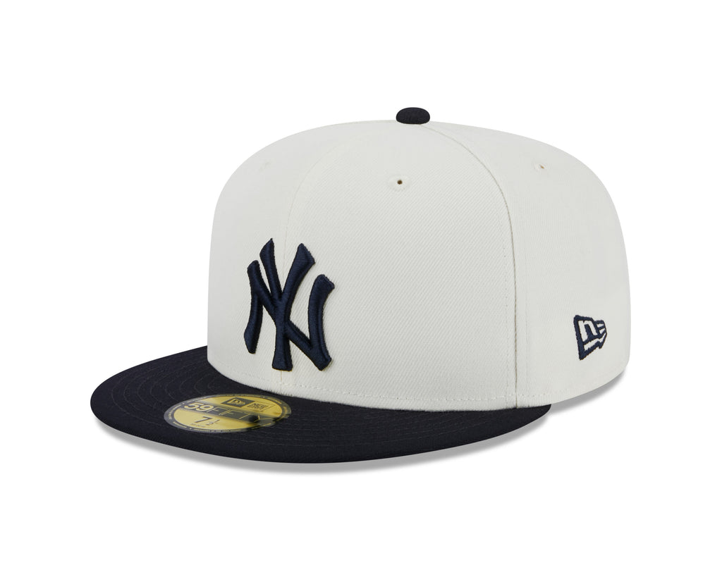New York Yankees 2000 World Series Cream Navy New Era Retro 59FIFTY Fitted Hat Official Team Hat Sports Fan Cap Official NFL Team Hat Football Fan Cap