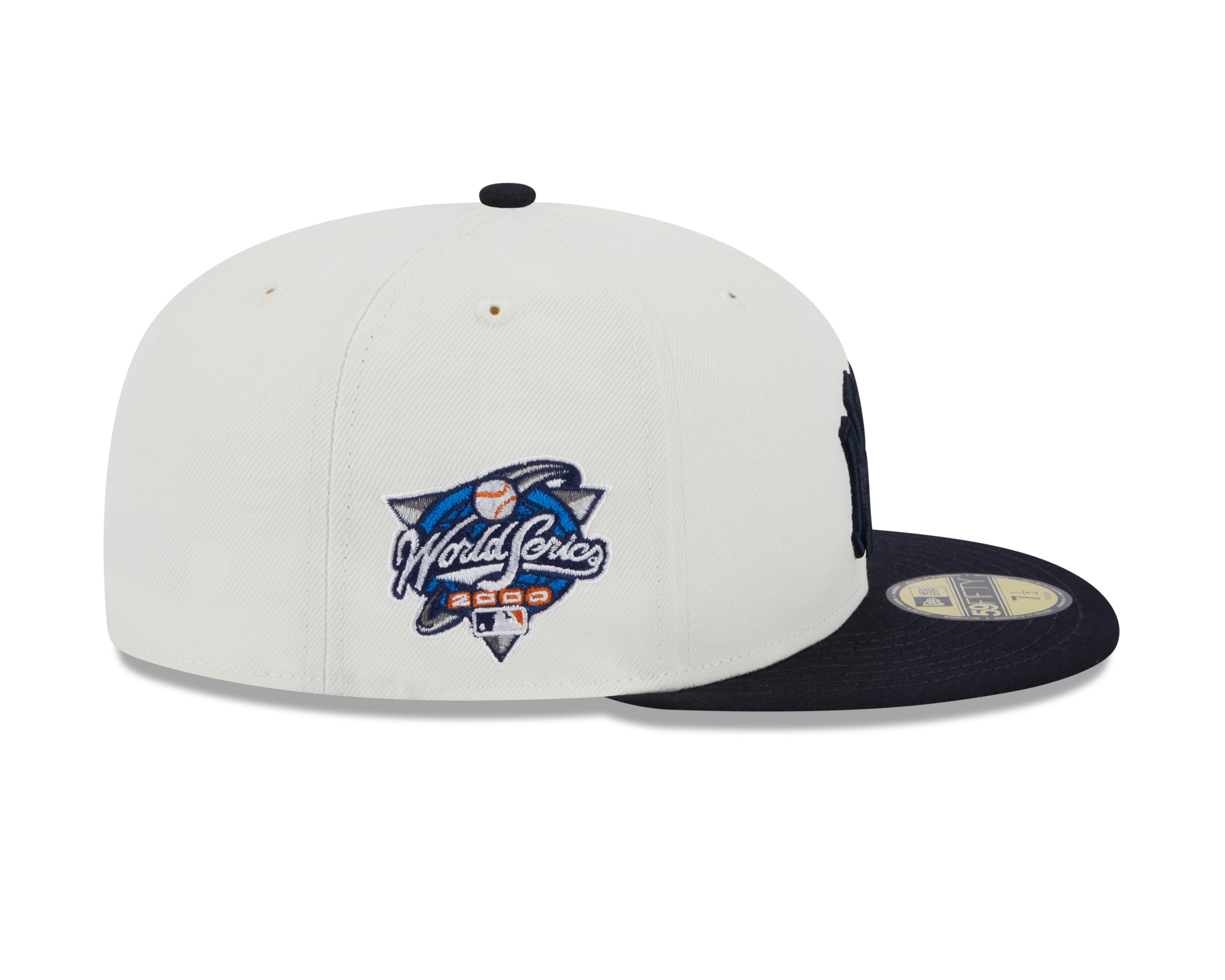 New York Yankees 2000 World Series Cream Navy New Era Retro 59FIFTY Fitted Hat Official Team Hat Sports Fan Cap Official NFL Team Hat Football Fan Cap
