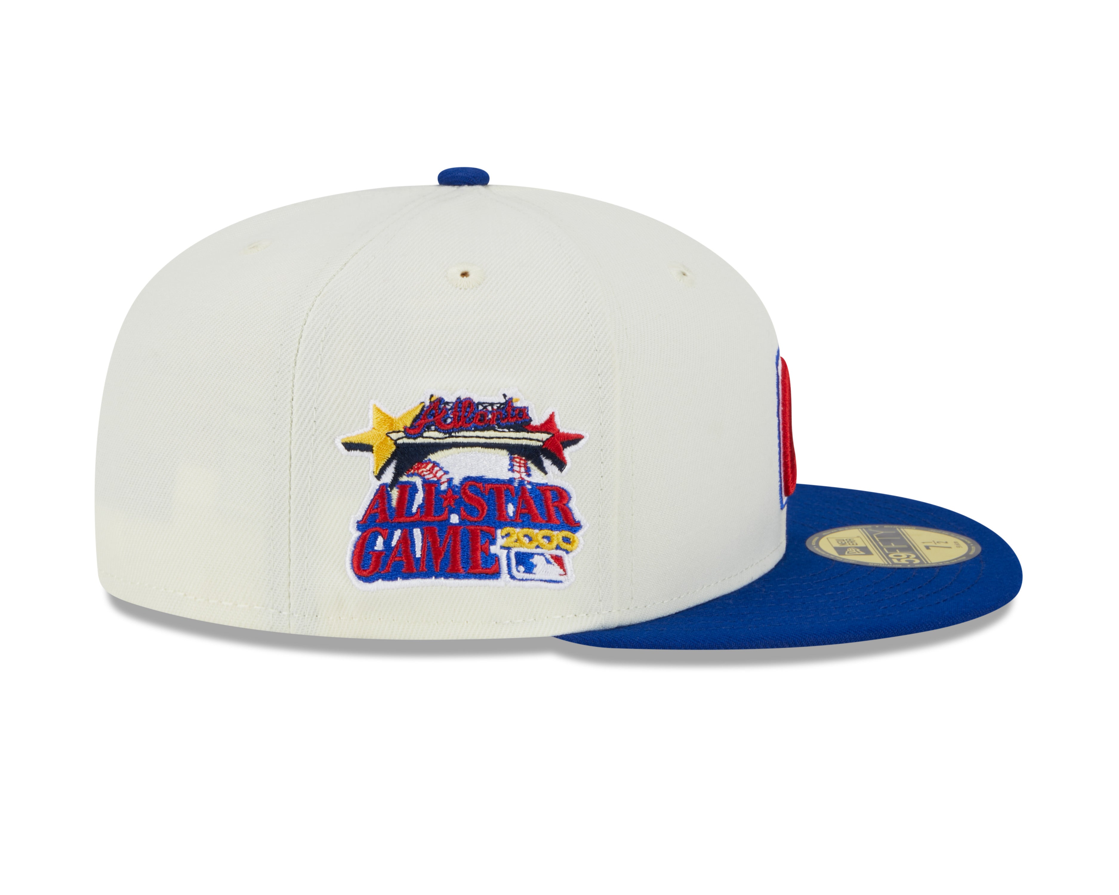 Atlanta Braves 2000 All Star Game Cream Royal New Era Retro 59FIFTY Fitted Hat Official Team Hat Sports Fan Cap Official NFL Team Hat Football Fan Cap