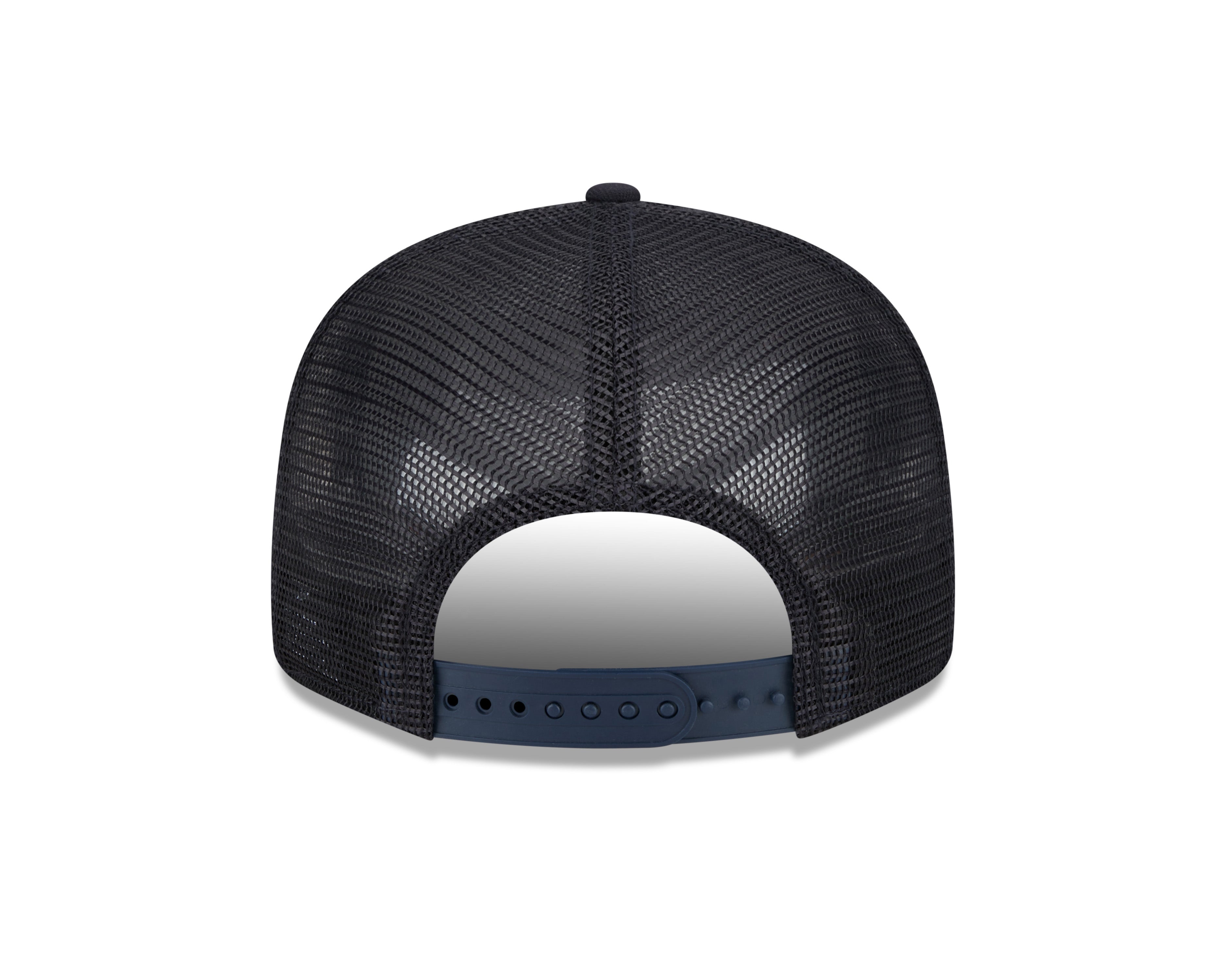 New York Yankees New Era Navy Stacked 9FIFTY Mesh Trucker Snapback Hat Official Team Hat Sports Fan Cap Official NFL Team Hat Football Fan Cap