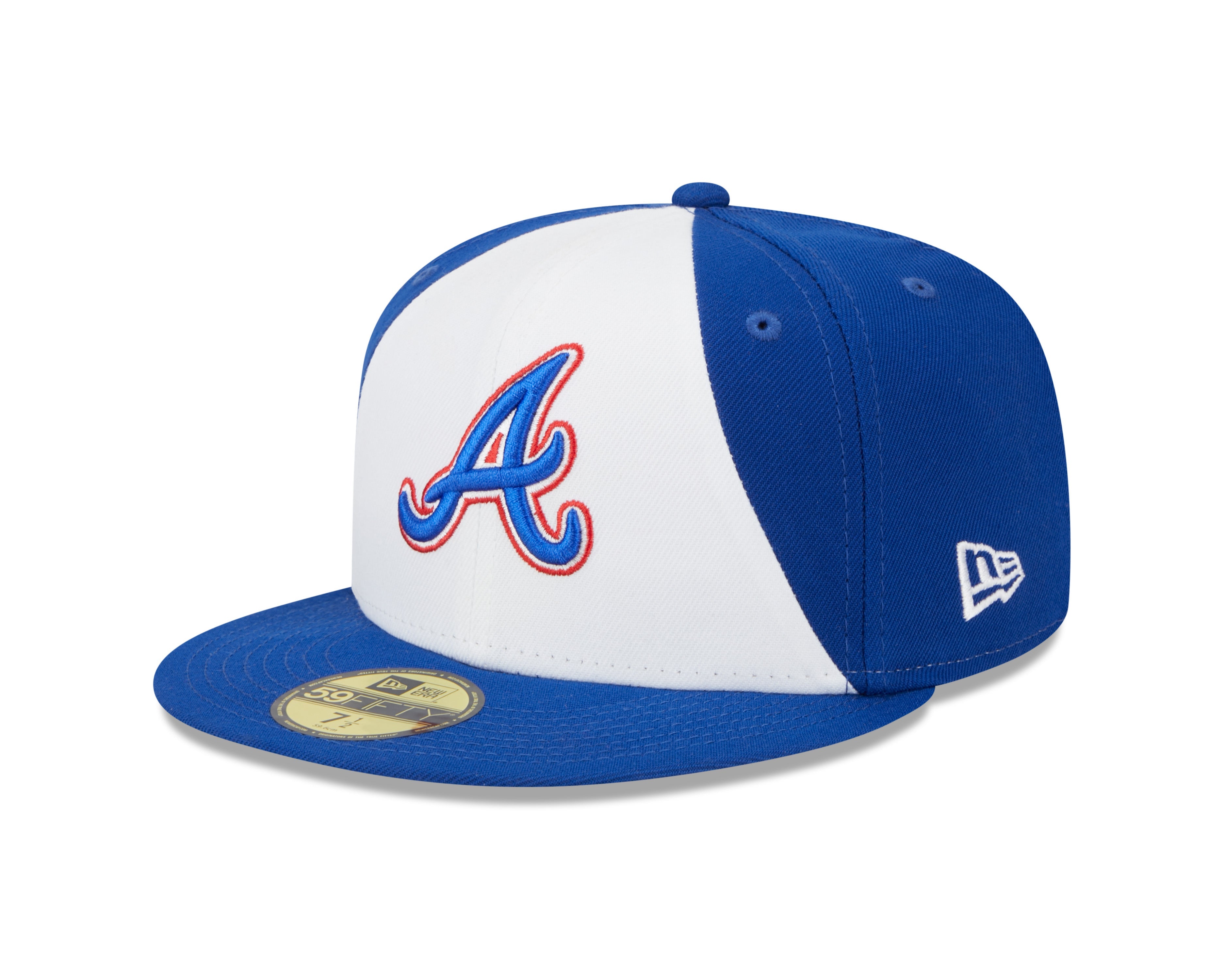 Atlanta Braves City Connect Royal White New Era 59FIFTY Fitted Hat Official Team Hat Sports Fan Cap Official NFL Team Hat Football Fan Cap