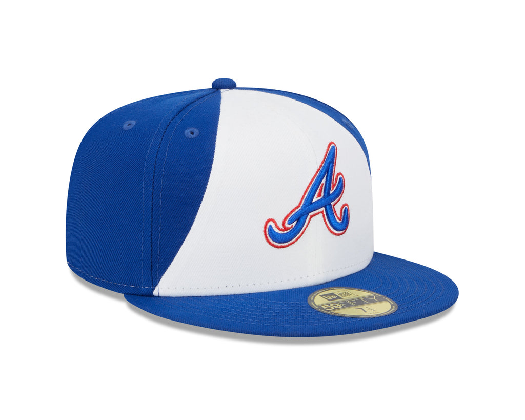 Atlanta Braves City Connect Royal White New Era 59FIFTY Fitted Hat Official Team Hat Sports Fan Cap Official NFL Team Hat Football Fan Cap