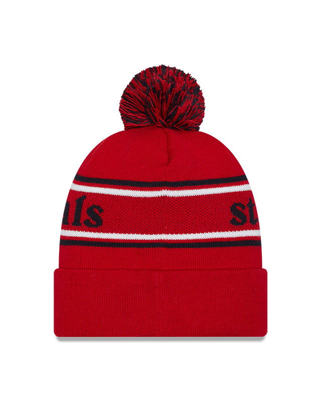 St Louis Cardinals New Era Marquee Cuffed Knit Hat with Pom Official Team Hat Sports Fan Cap Official NFL Team Hat Football Fan Cap