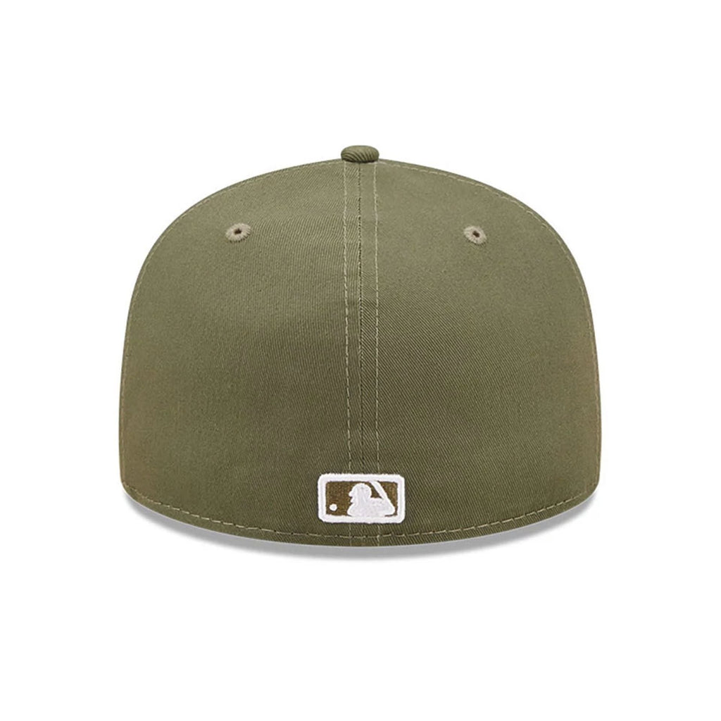 New York Yankees MLB League Essential 59FIFTY Fitted New Era Olive White Official Team Hat Sports Fan Cap Official NFL Team Hat Football Fan Cap