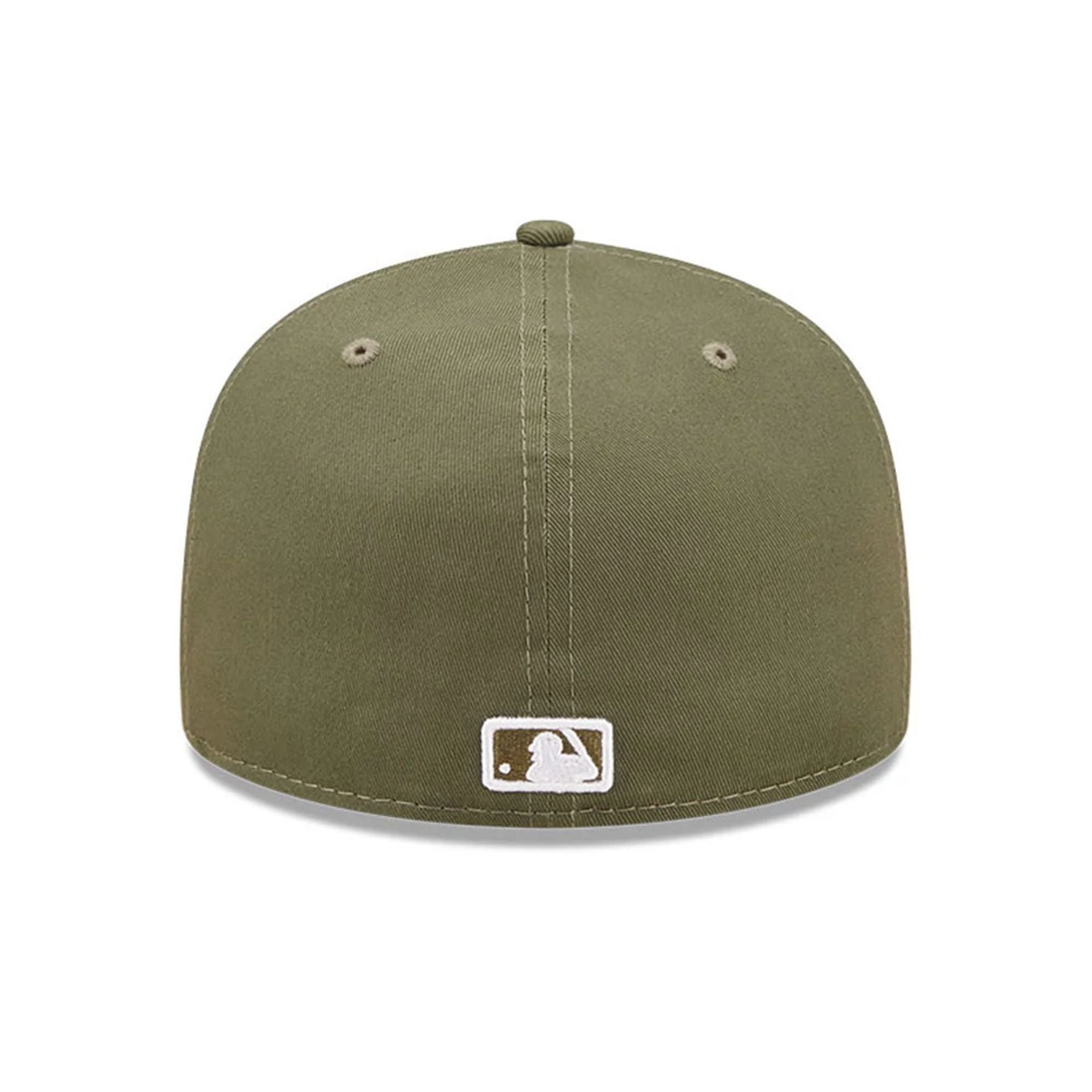New York Yankees MLB League Essential 59FIFTY Fitted New Era Olive White Official Team Hat Sports Fan Cap Official NFL Team Hat Football Fan Cap