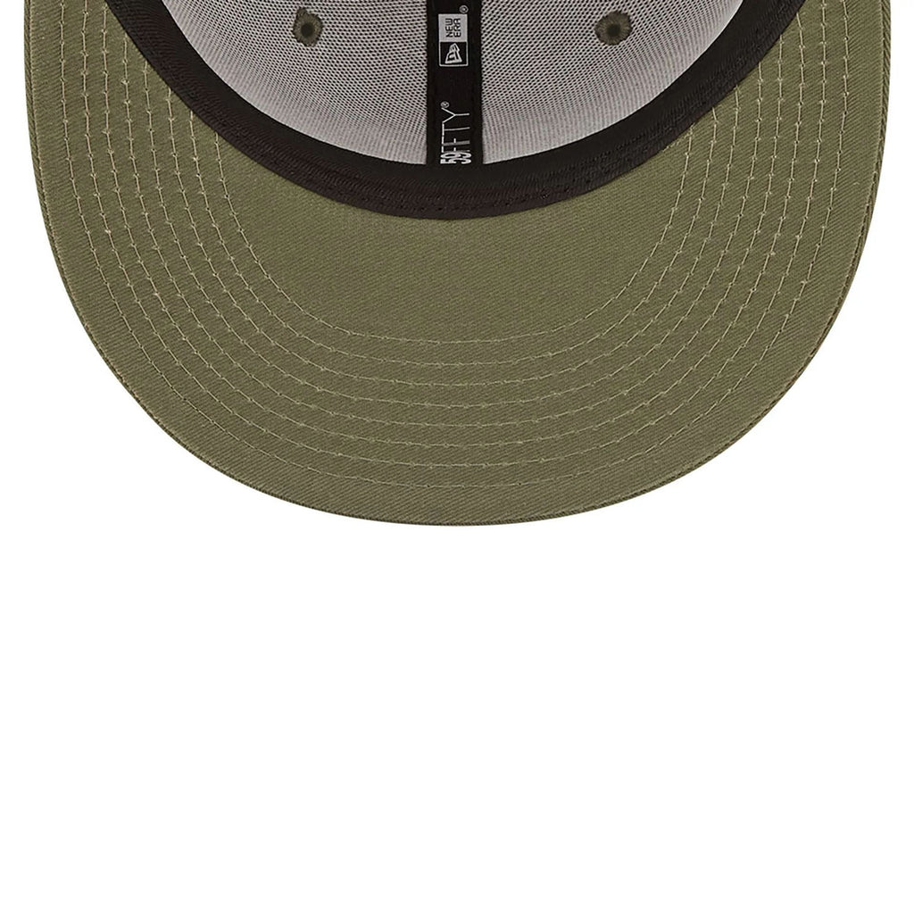 New York Yankees MLB League Essential 59FIFTY Fitted New Era Olive White Official Team Hat Sports Fan Cap Official NFL Team Hat Football Fan Cap