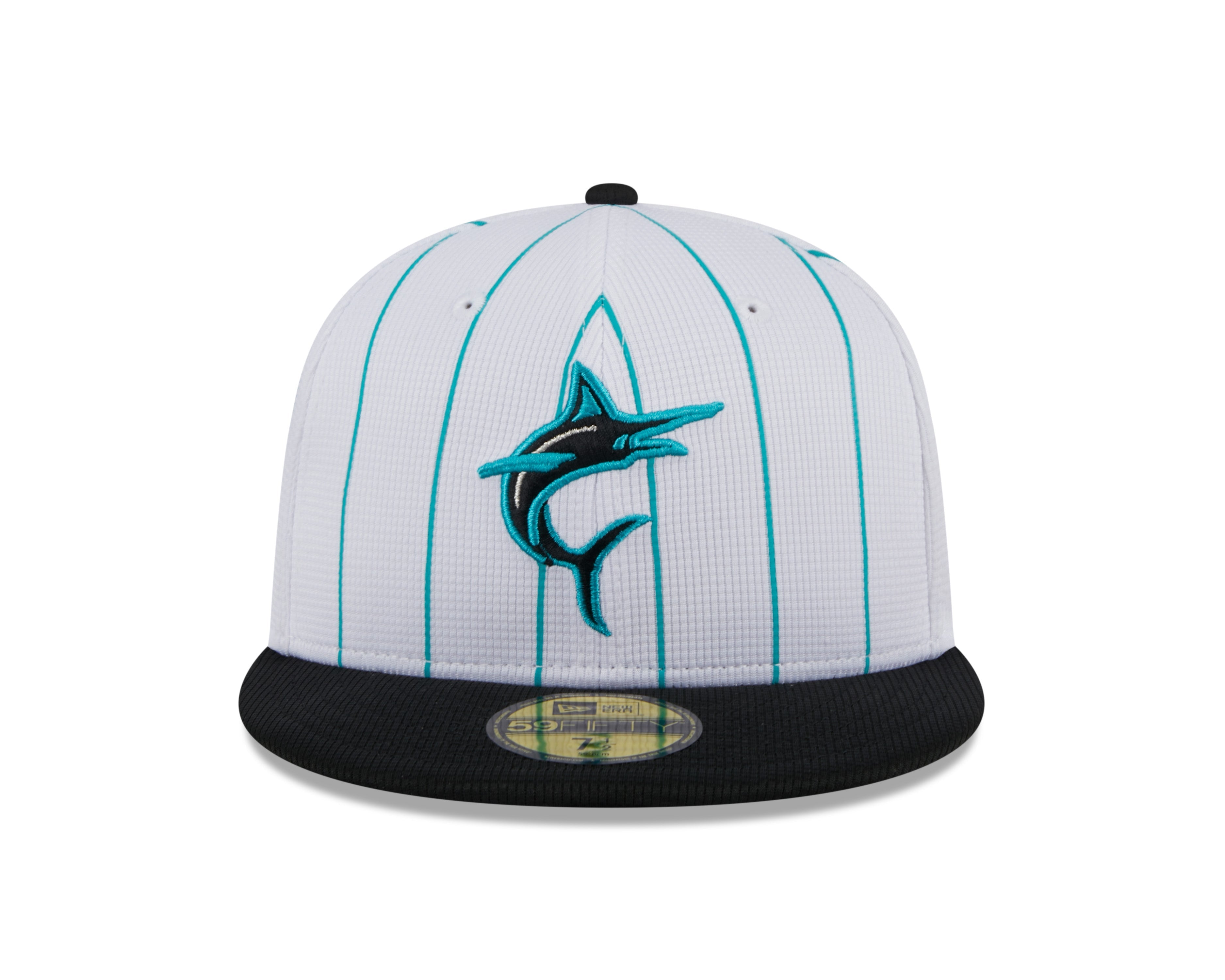 Men s Miami Marlins White 2024 Batting Practice 59FIFTY Fitted Hat Official Team Hat Sports Fan Cap Official NFL Team Hat Football Fan Cap