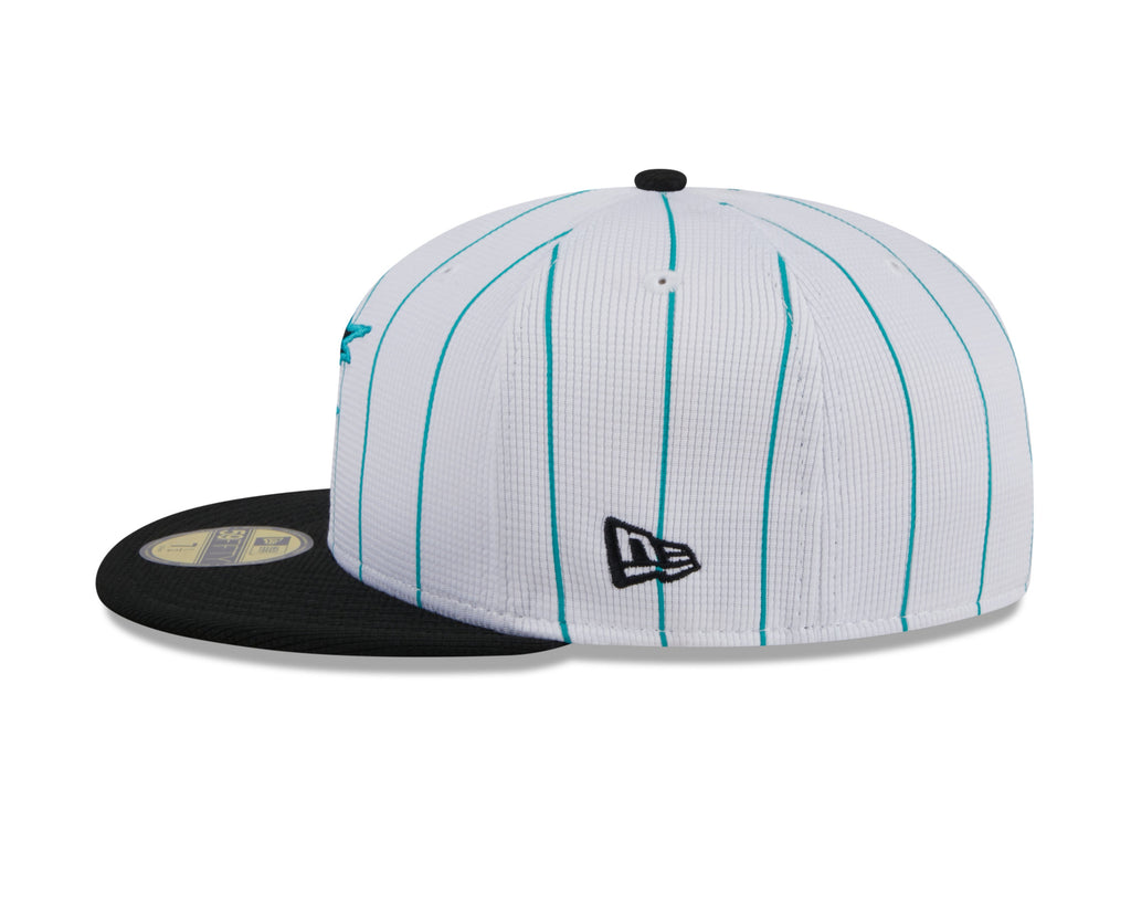 Men s Miami Marlins White 2024 Batting Practice 59FIFTY Fitted Hat Official Team Hat Sports Fan Cap Official NFL Team Hat Football Fan Cap