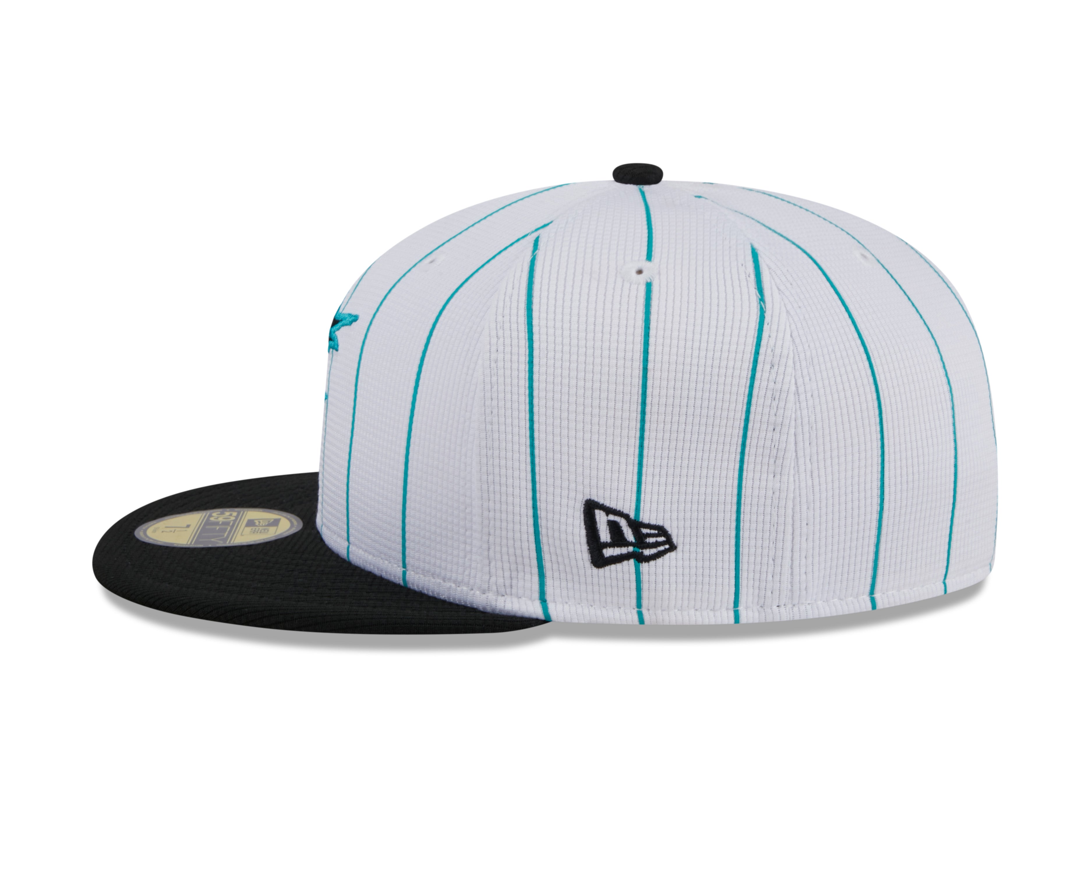 Men s Miami Marlins White 2024 Batting Practice 59FIFTY Fitted Hat Official Team Hat Sports Fan Cap Official NFL Team Hat Football Fan Cap