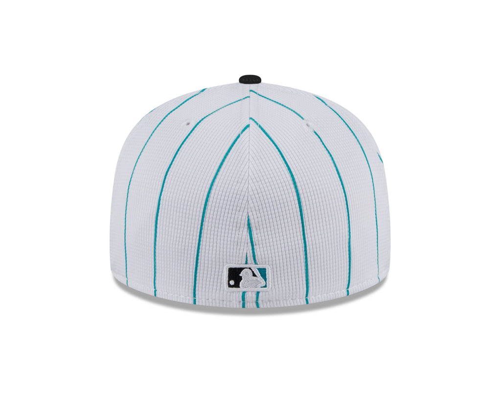 Men s Miami Marlins White 2024 Batting Practice 59FIFTY Fitted Hat Official Team Hat Sports Fan Cap Official NFL Team Hat Football Fan Cap