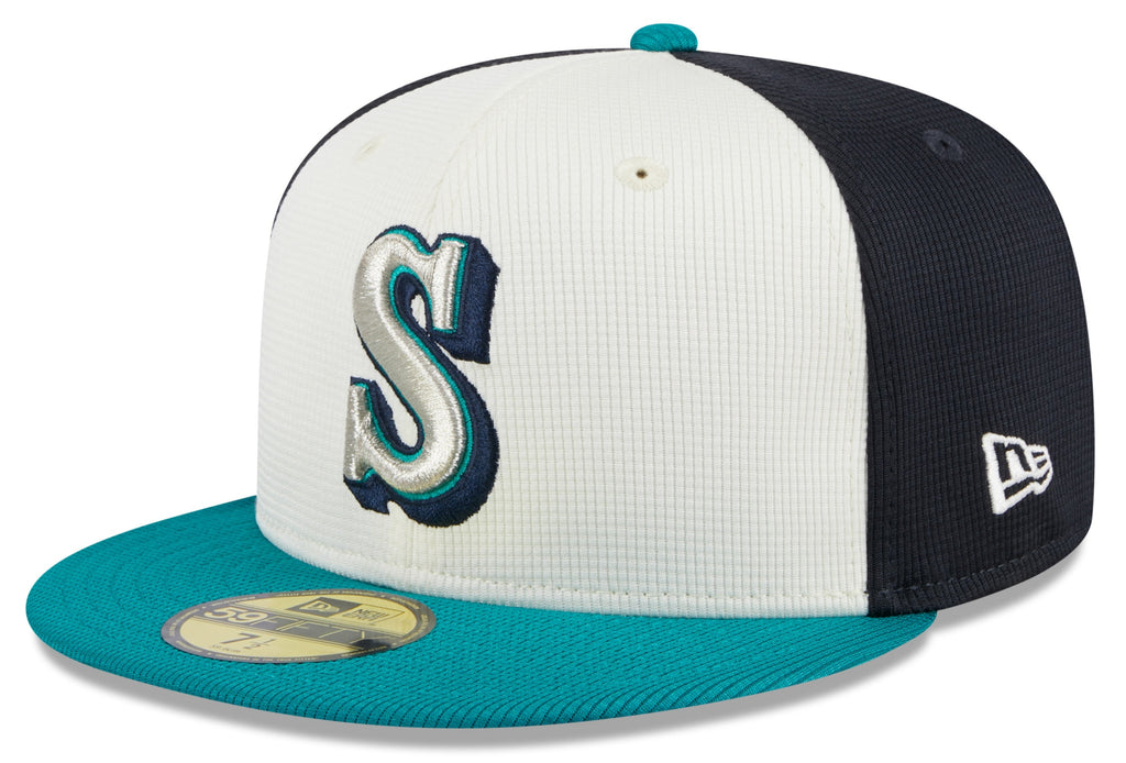 Men s Seattle Mariners New Era White 2024 Batting Practice 59FIFTY Fitted Hat Official Team Hat Sports Fan Cap Official NFL Team Hat Football Fan Cap