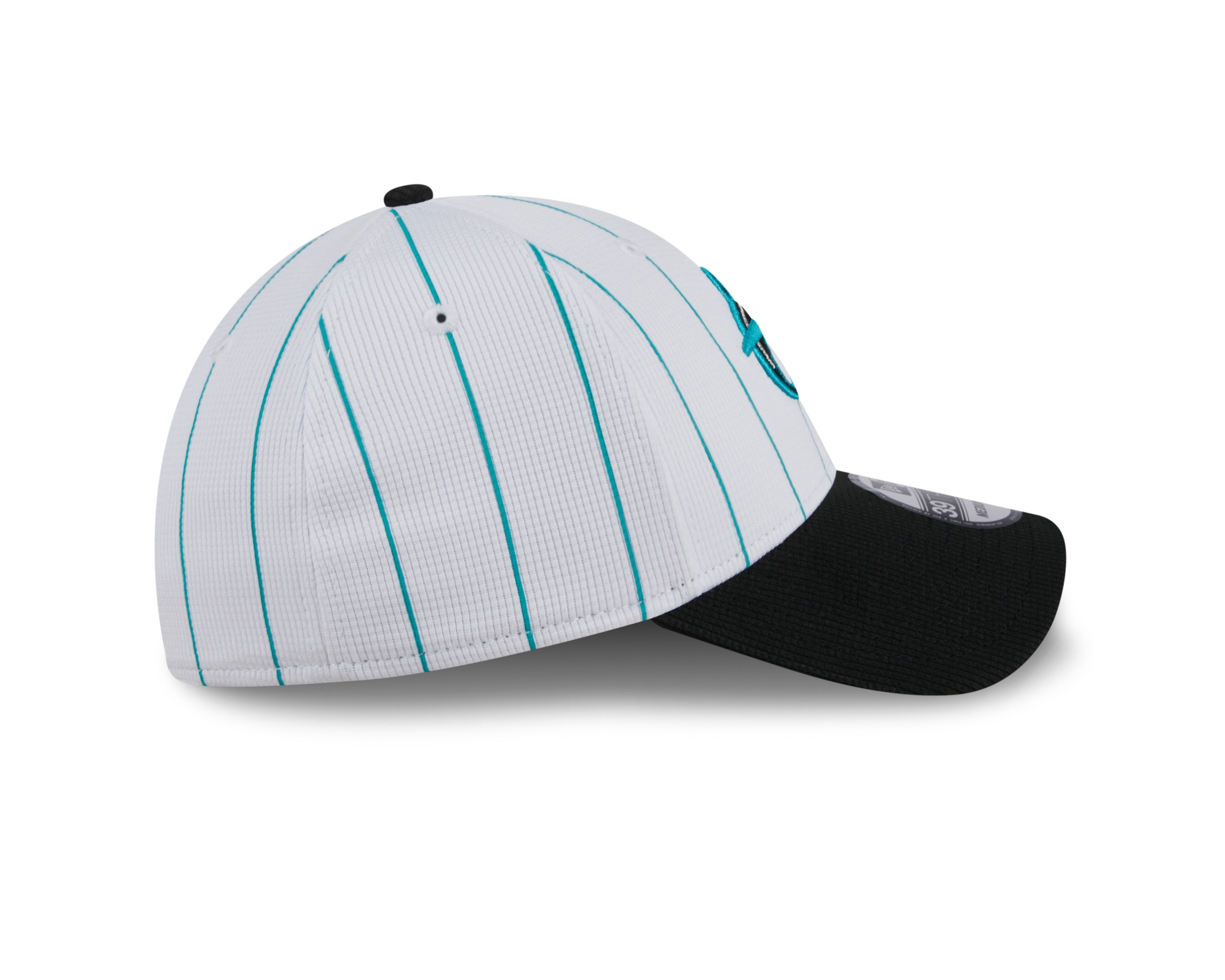 Men s Miami Marlins New Era 2024 Batting Practice White Black 39THIRTY Flex-Fit Hat Official Team Hat Sports Fan Cap Official NFL Team Hat Football