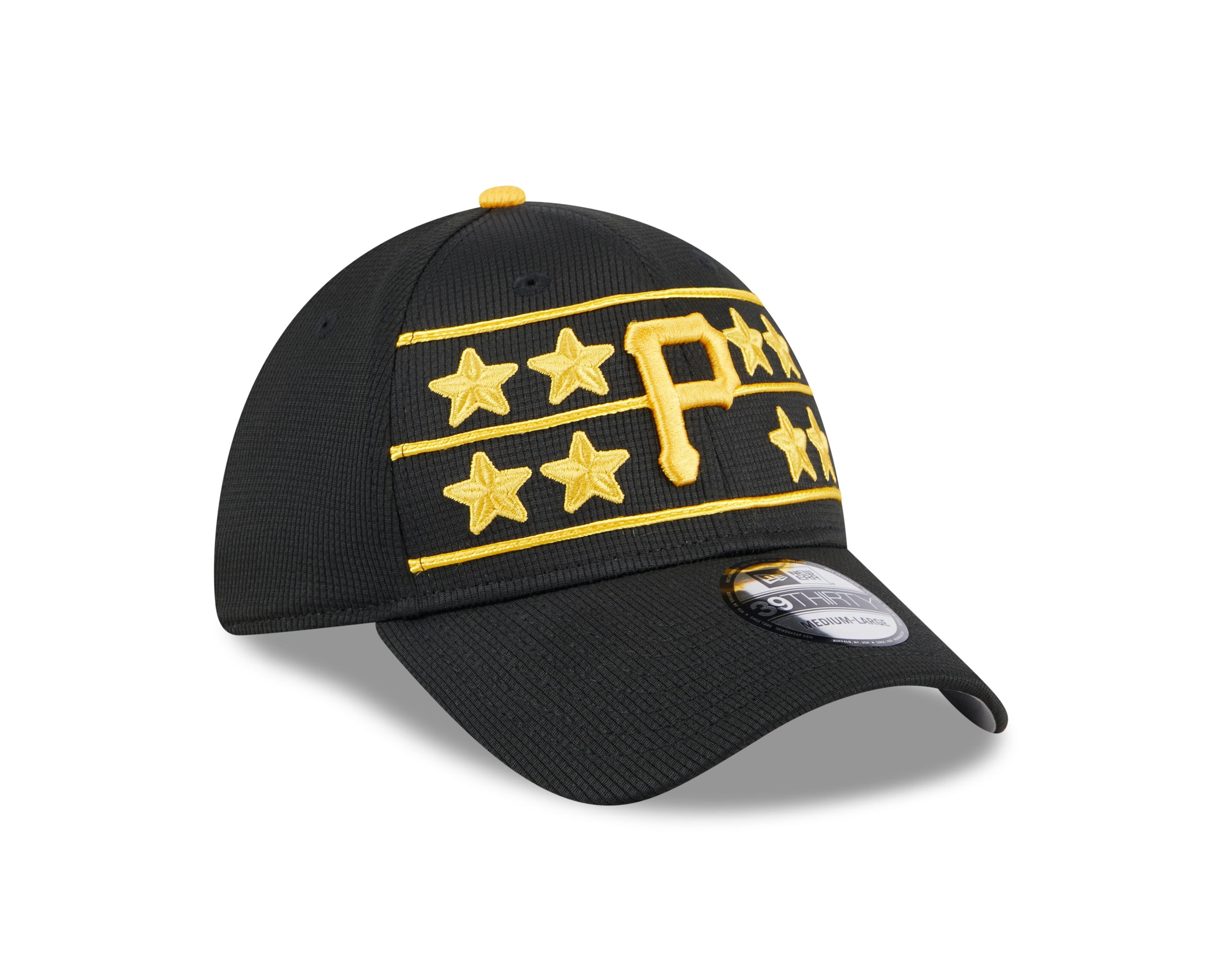 Men s Pittsburgh Pirates New Era 2024 Batting Practice Black 39THIRTY Flex-Fit Hat Official Team Hat Sports Fan Cap Official NFL Team Hat Football